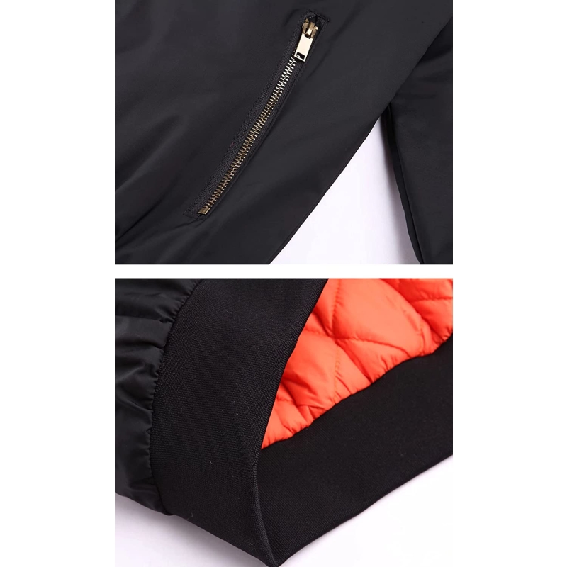MAGCOMSEN Men's Bomber Jacket Fall Winter Warm Jackets Full Zip Padded Coats Windproof Thick Jackets Outwear Zipper Pockets - Image 5
